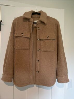Abercrombie & Fitch Tan Sherpa Shacket